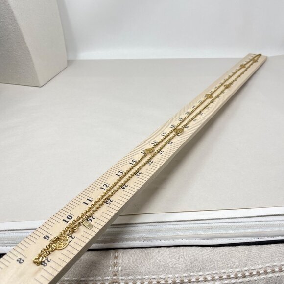 Monet Long Flapper Length Gold-Tone Necklace Celtic Knot Layering Signed - Picture 8 of 8